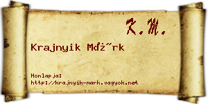 Krajnyik Márk névjegykártya
